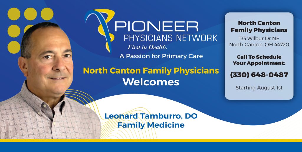 Doctor Tamburro advertisement announcing his move to North Canton Family Physicians.